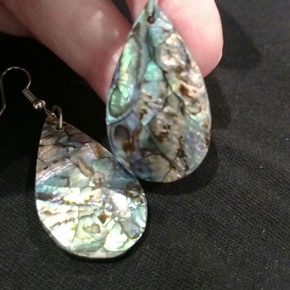 Abalone Shell Earrings - Picture 3 of 4